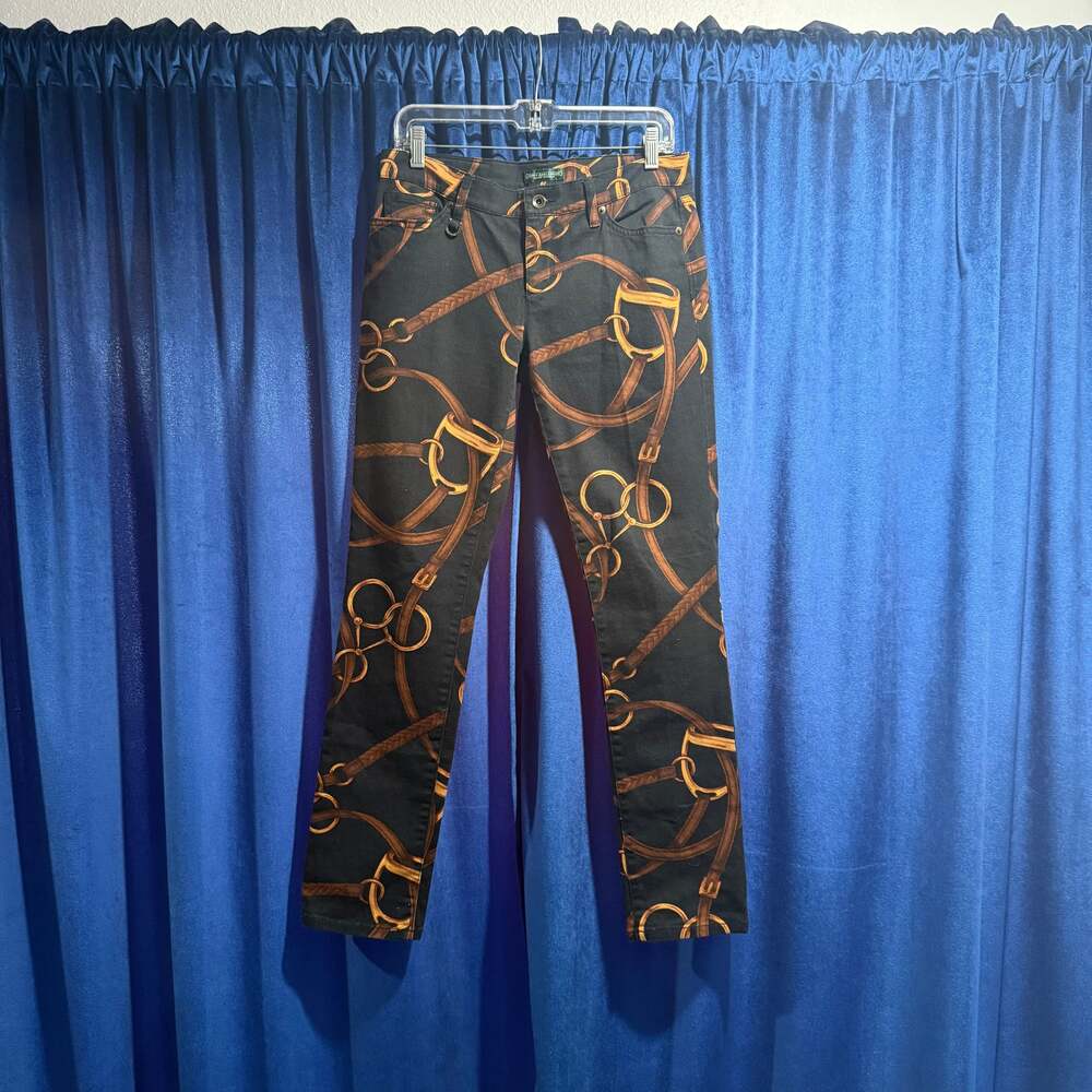 90s RALPH LAUREN JEANS Equestrian Horse Bit & Bridle Mid-rise Denim Jeans